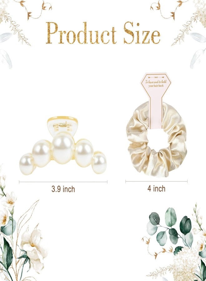 Aileam 12 Pcs Bridesmaid Proposal Gifts Bridesmaid Pear Hair Claw Clips Hair Scrunchies Bridal Shower Gifts Bachelorette Party Wedding Favors Present Hair Accessories for Women(Golden Series) - Image 4